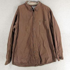 Columbia‎ Shirt Mens XXL Brown Button Down Outdoor Long Sleeve Pockets